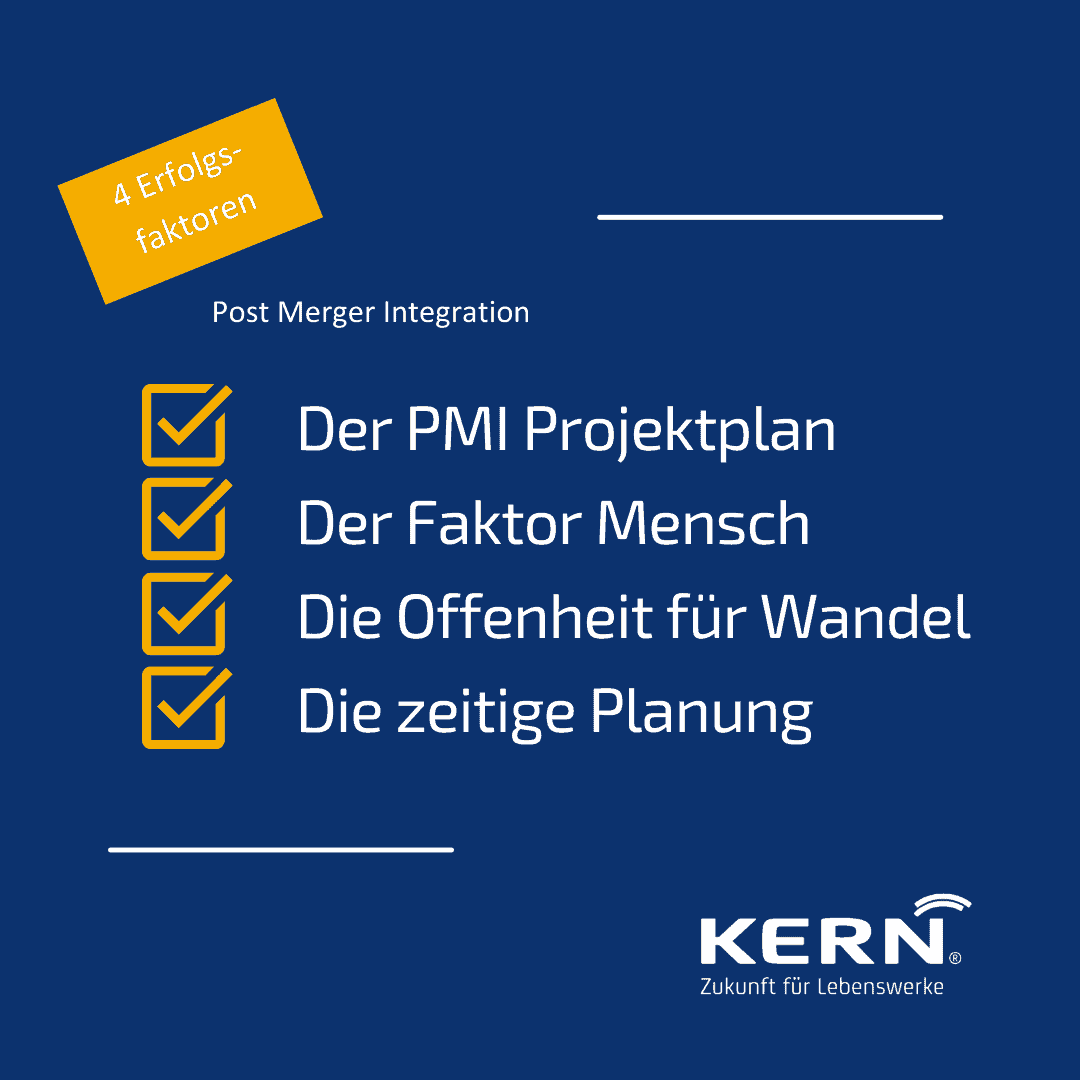 Die entscheidenden 4 Erfolgsfaktoren im Post Merger Integration Prozess auf einen Blick Die entscheidenden 4 Erfolgsfaktoren im Post Merger Integration Prozess auf einen Blick