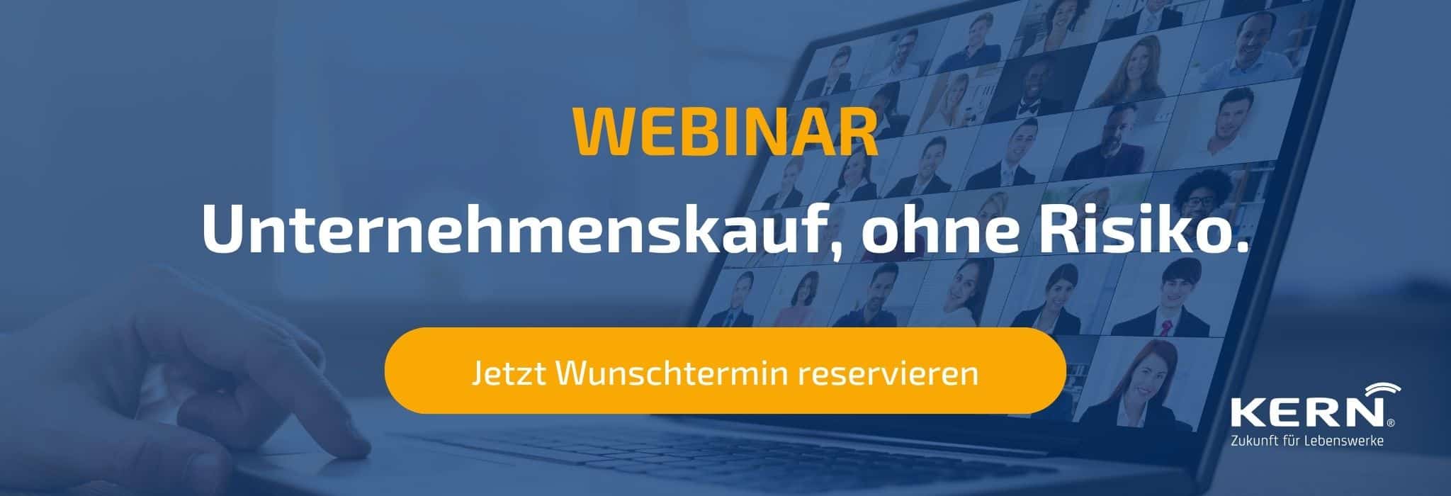 Teaser Bild für Webinar zum Unternehmenskauf
