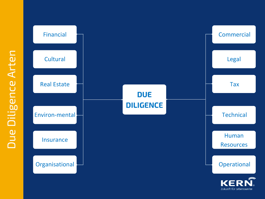 Due Diligence Arten Grafik der verschiedenen Due Diligence Arten