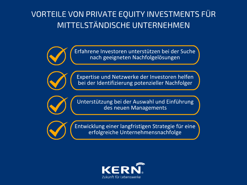 Grafik Vorteile von Private Equity Investments für mittelständische Unternehmen
